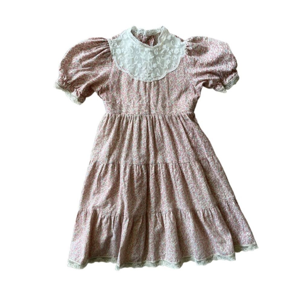 Cinderella floral lace neckline dress Little Girl Dress Pink Size 4